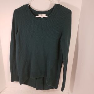 Madewell Dark Green Sweater with Zip Back Small